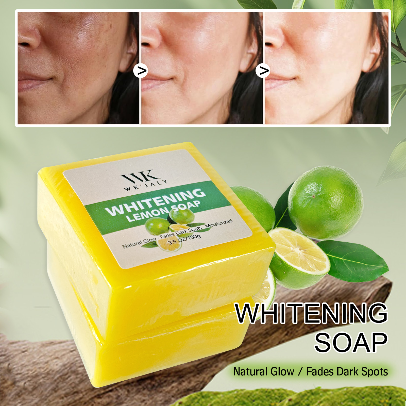 Shea Butter Raw - WK JALY Whitening Lemon Soap, Natural
