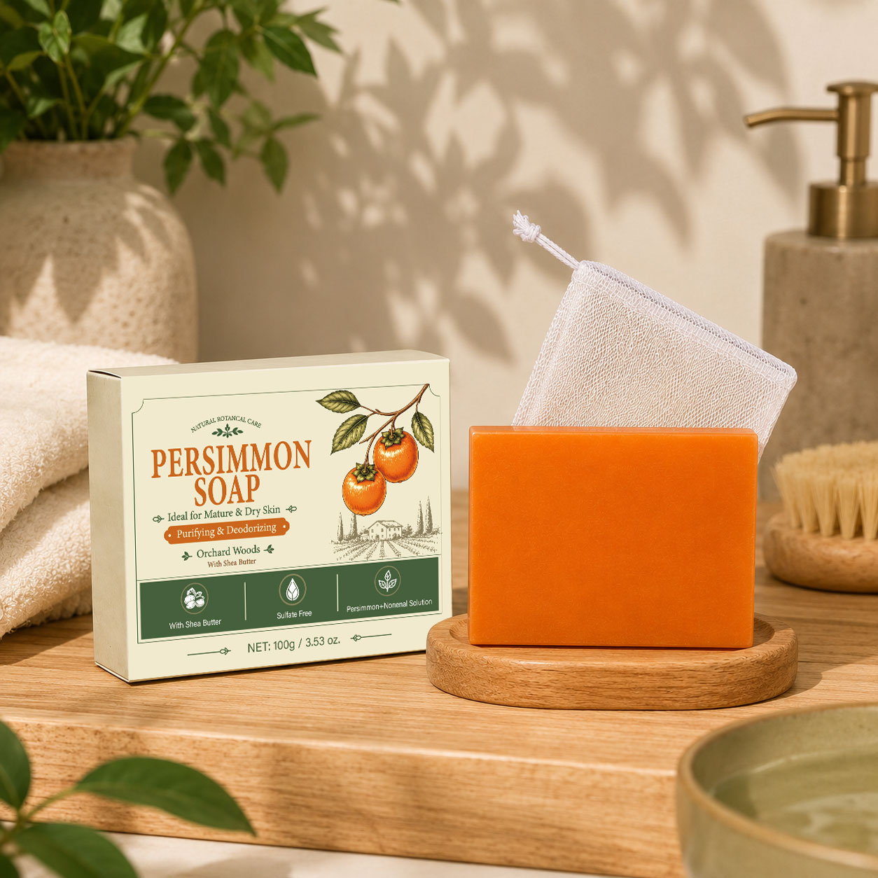 Persimmon Soap Bar For Men and - Shea Butter Raw 评论和价格