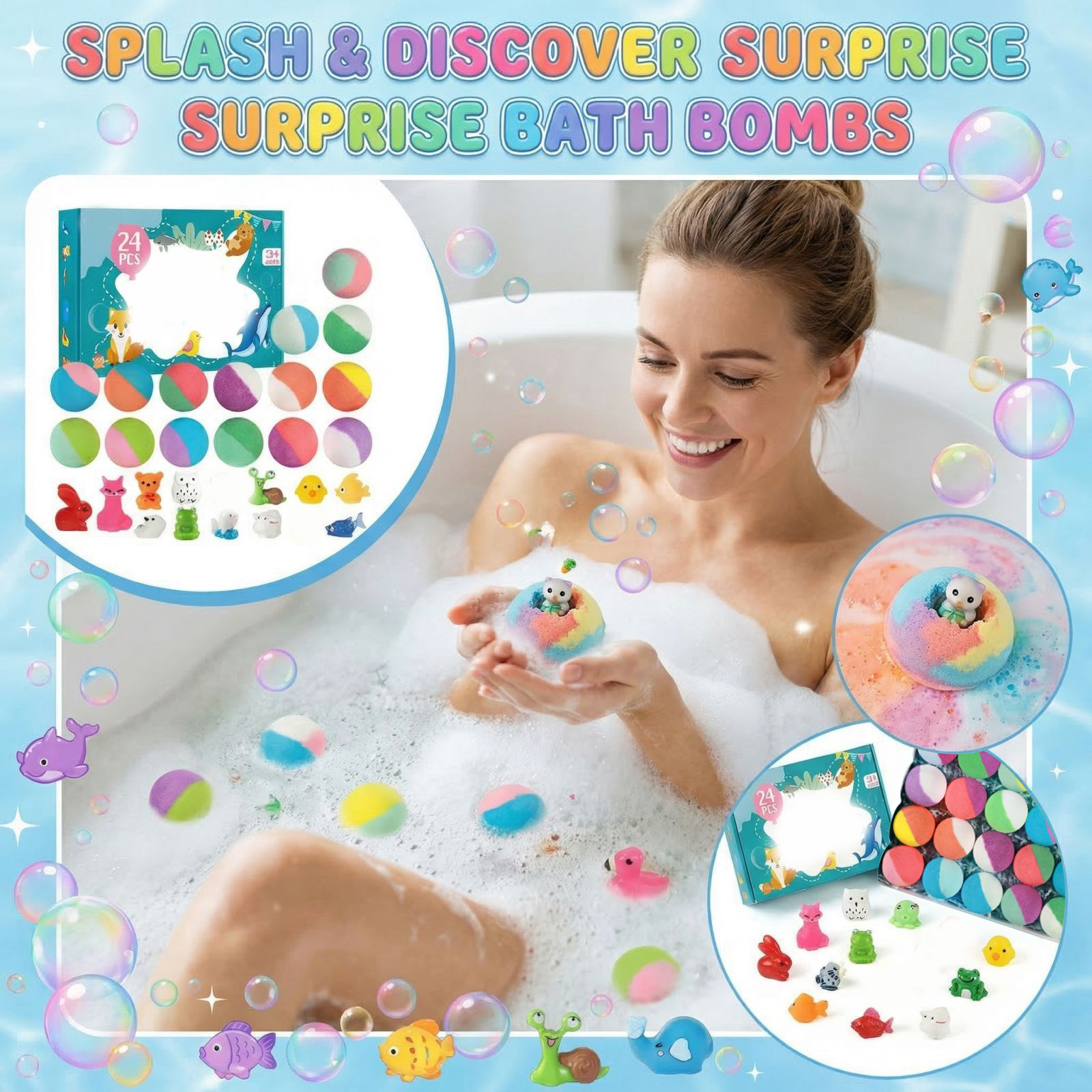 24 PCS Surprise Bath Bombs Spa - Shea Butter Raw 评论和价格