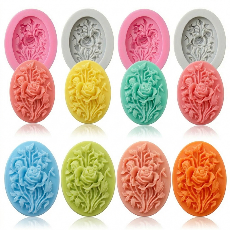 4 Silicone mold with flower sh - Soap Making Name 评论和价格