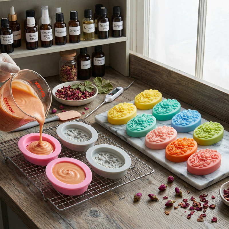 4 Silicone mold with flower sh - Soap Making Name 评论和价格